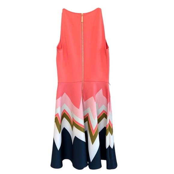 Ted Baker Aurella Mississippi Pattern Skater Dress Pink Navy Multi Ted 1 US 4 - Picture 4 of 6